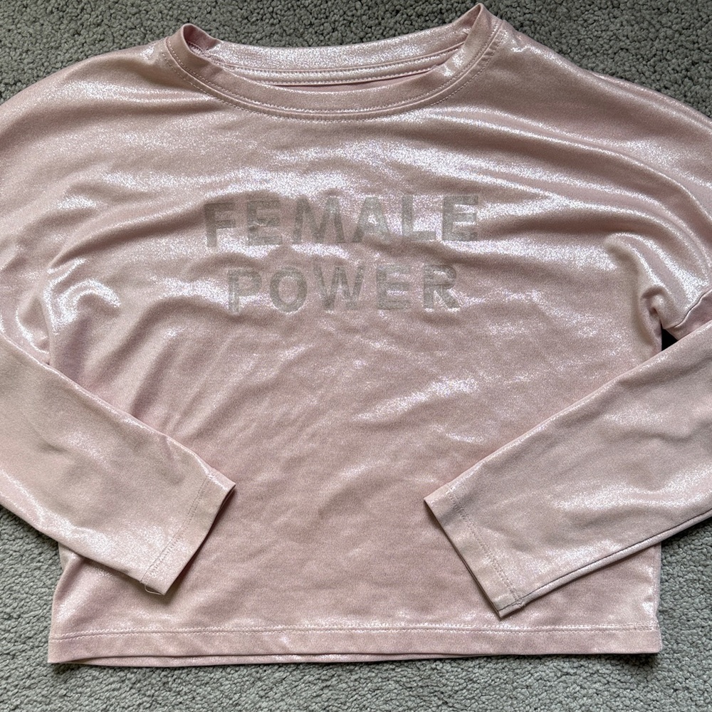 Female Power Long Sleeve Top - Blush Pink